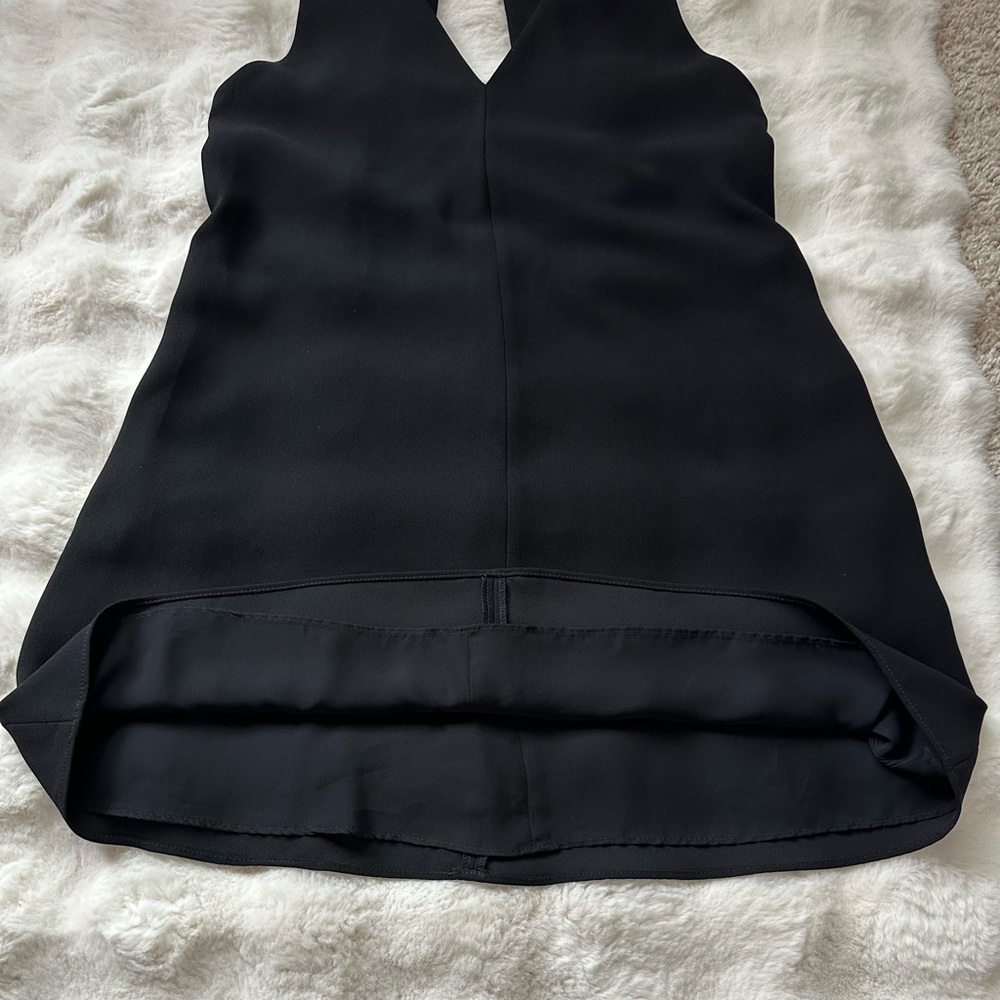 Chic Zara Black Backless Mini Dress with Blue and White Embellishments-L - Picture 9 of 12